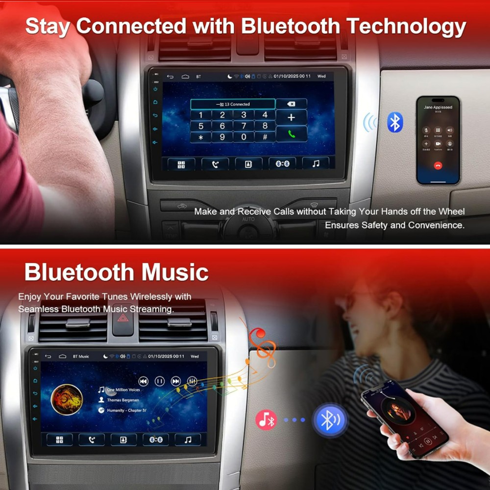 9” Android Car Stereo 2+32G Touchscreen Corolla 2009-2013 Carplay GPS