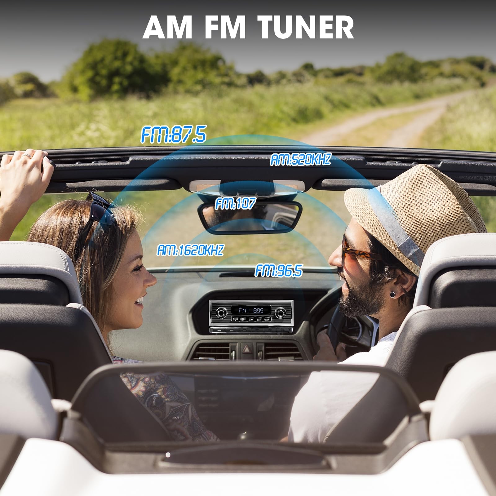 Retro Car Radio Receiver with Bluetooth: Single Din Vintage Stereo for…