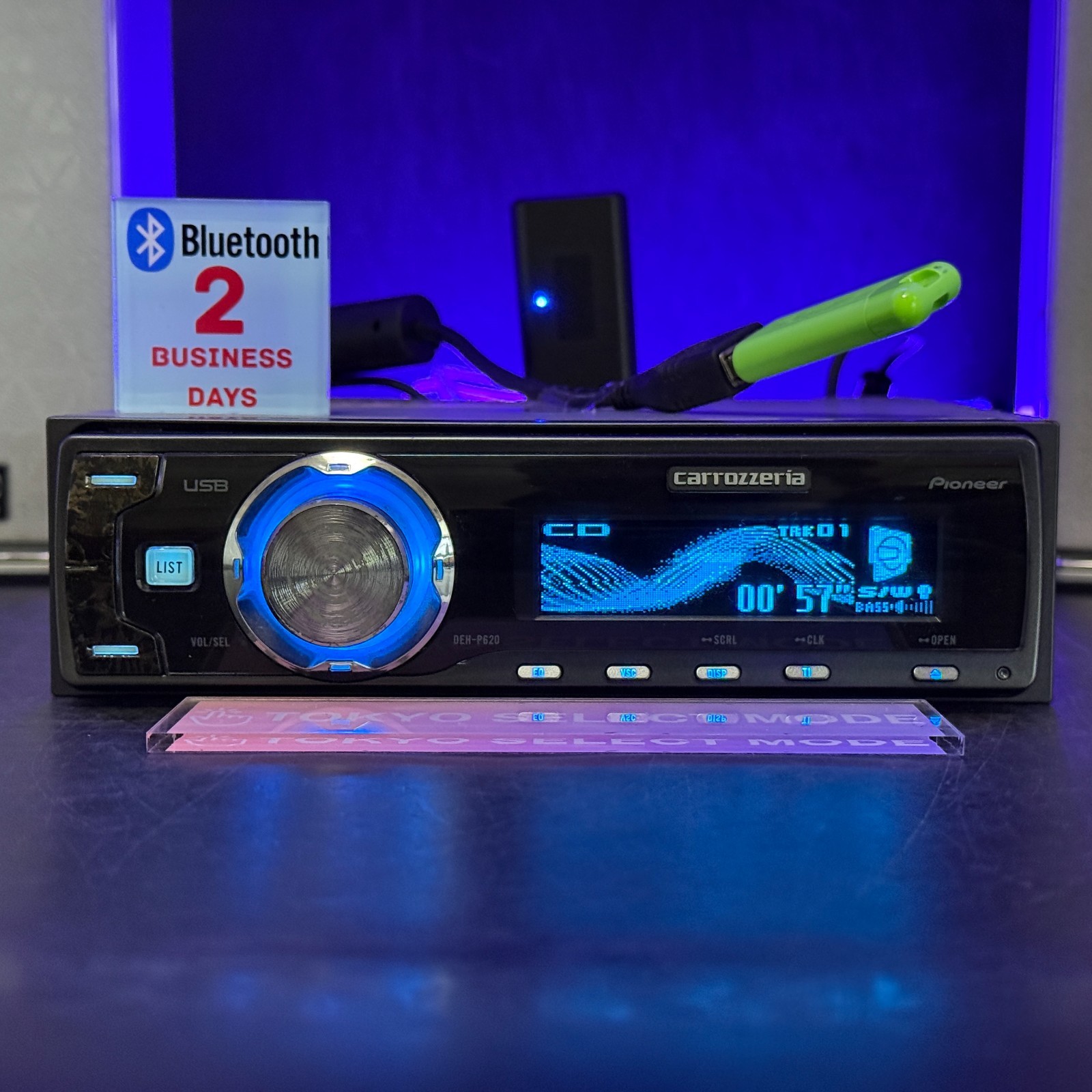 Pioneer Carrozzeria DEH-P620 1DIN Car Audio CD USB AUX Added Bluetooth In Stock