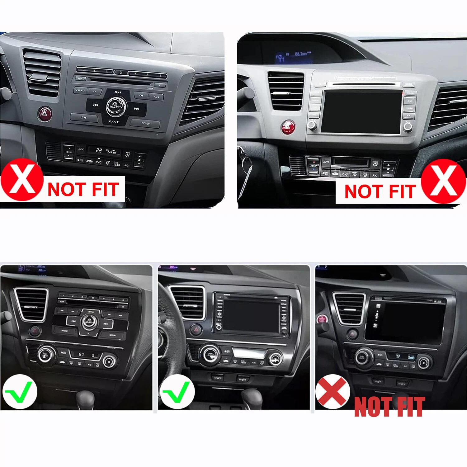 Apple Carplay For Honda Civic 2013-2015 Car Radio Head Unit WIFI Back Up Camera