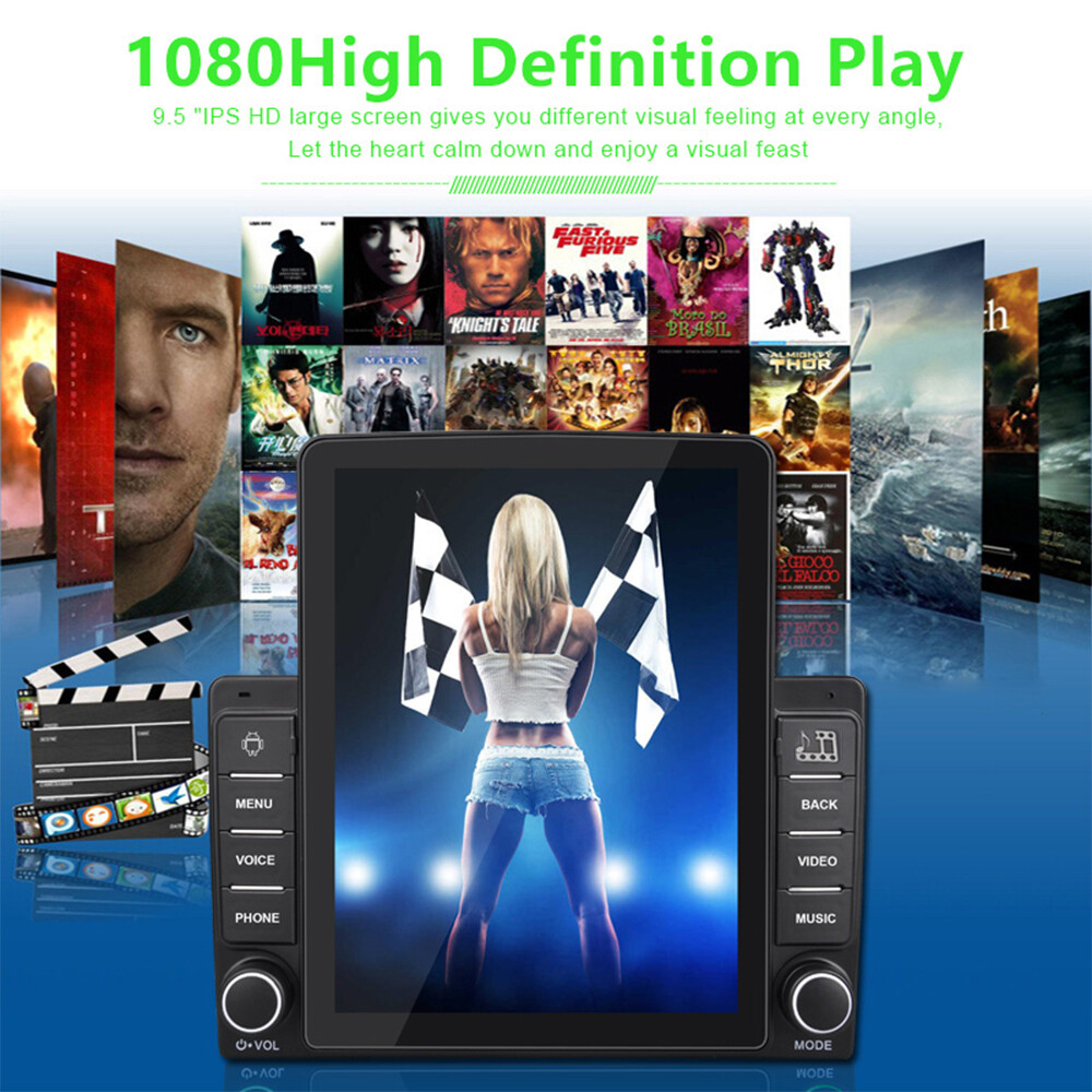 9.5″ 2 Din Touch Vertical Screen BT/FM/GPS Android 9 Car Radio 4Core MP5 Player