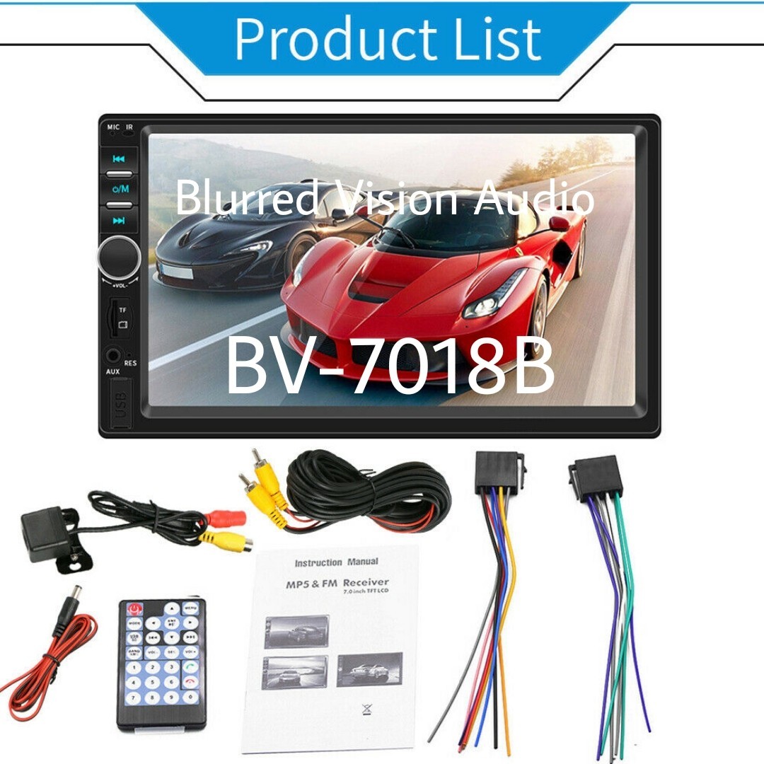 Blurred Vision BV-7018B Double Din in-Dash Head Unit Bluetooth Mirrorlink New