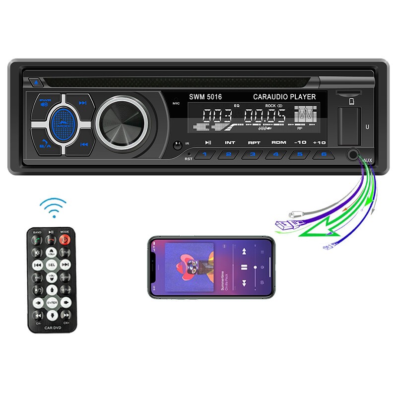 1 Din Car Stereo Radio DVD CD Player In-Dash Head Unit Bluetooth FM/AM TF