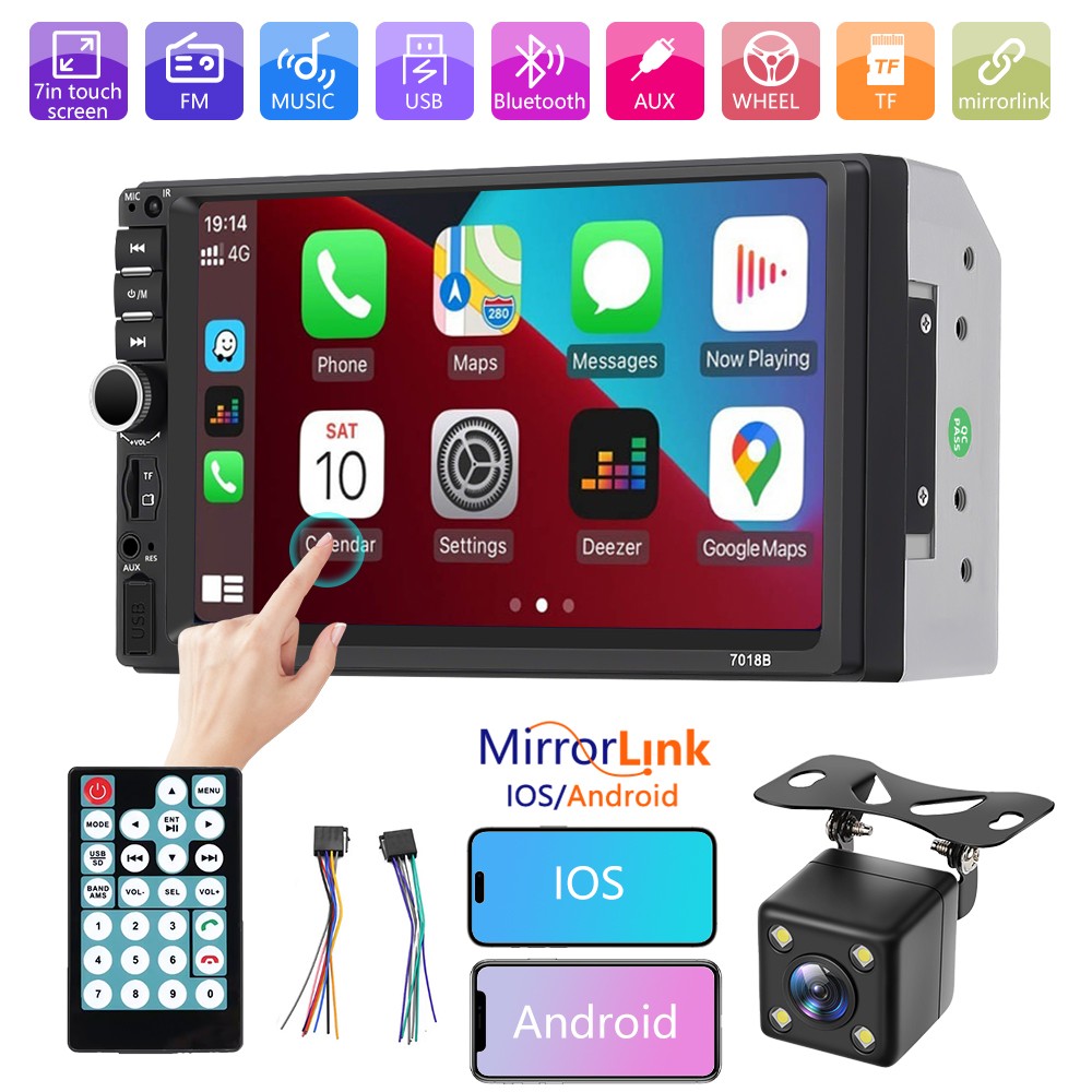 Estereo de Pantalla Bluetooth IOS Android Reproductor MP5 Para Auto Carro Coche