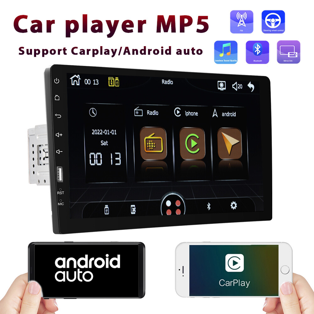 9″ Single 1Din Car Radio Apple/Android Carplay Bluetooth Stereo Touch Screen MP5
