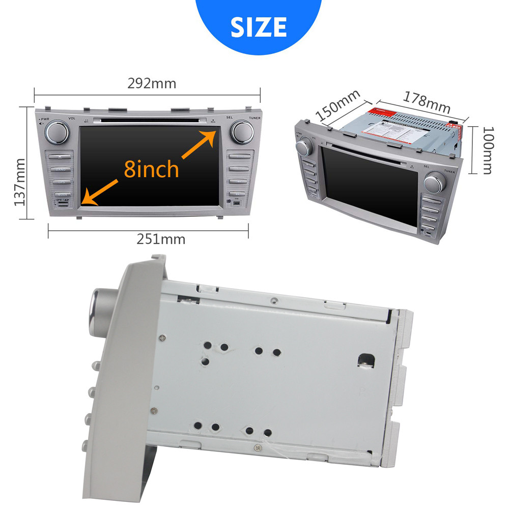 Apple CarPlay GPS DVD Player For Toyota Camry 2007-2011 Car Stereo Radio BT RDS