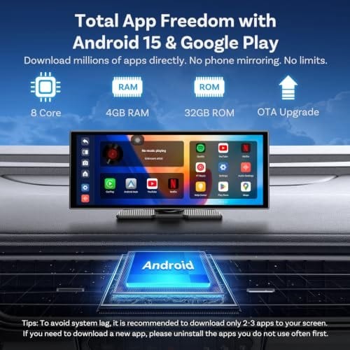 OTTOCAST 11.4″ Wireless CarPlay Android Auto Screen Backup Camera