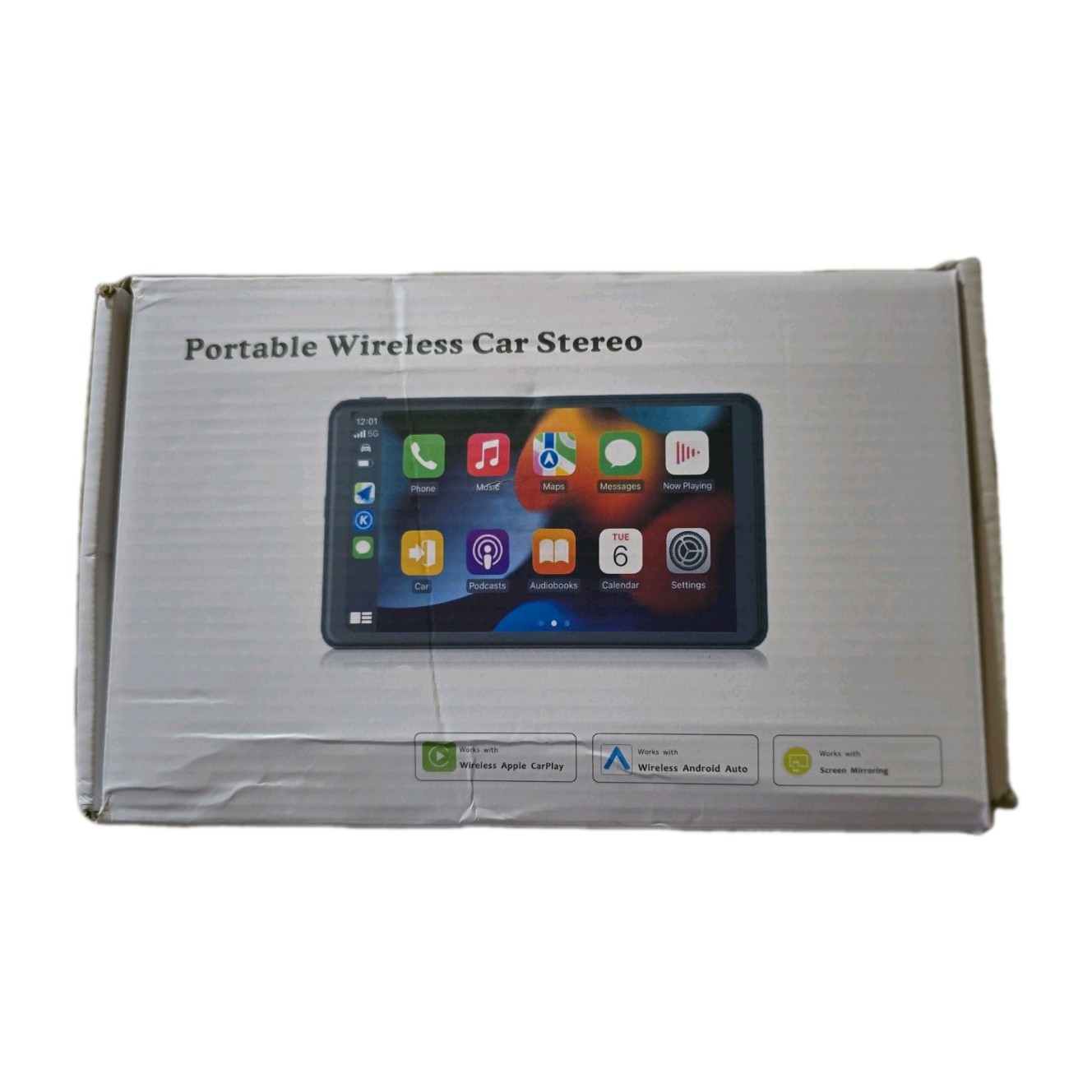 7” Portable Wireless Hieha CarPlay Android Auto Touch Screen Car Radio Stereo
