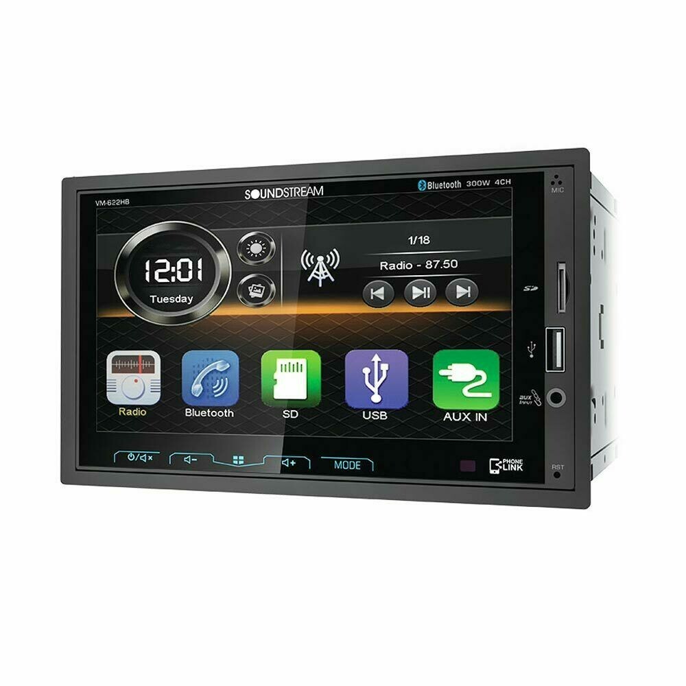 SOUNDSTREAM VM-622HB 2-DIN 6.2″ TOUCHSCREEN BLUETOOTH DIGITAL MEDIA RECEIVER NEW