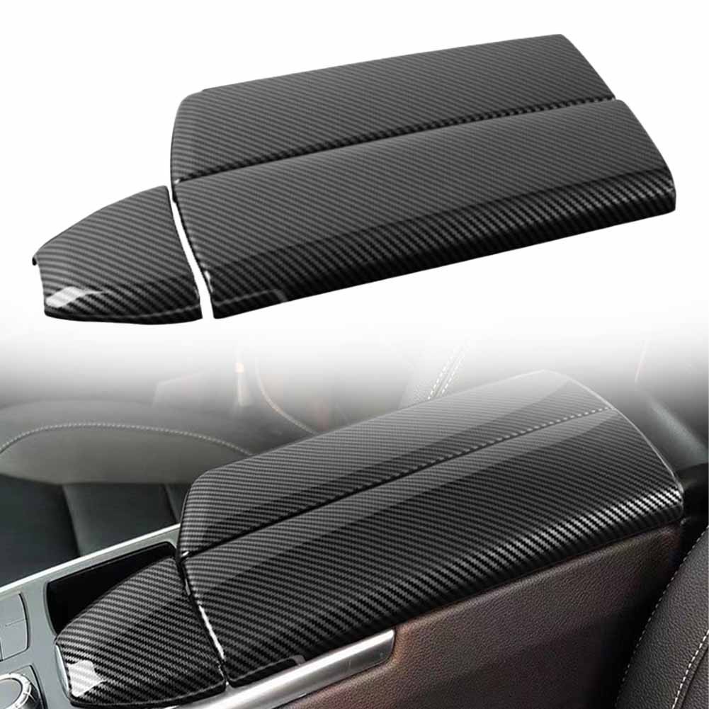 For Benz ML350 X166 W166 Carbon Fiber Texture Console Armrest Panel Cover Trim