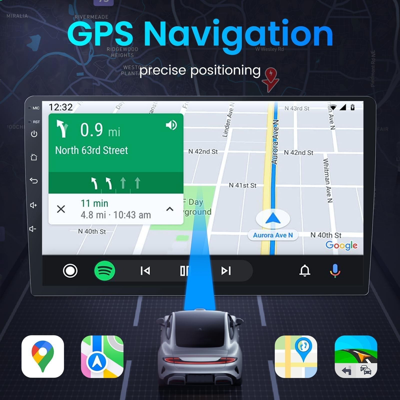 Carplay Radio For 2016-2022 Pilot 2+32G 10in FM RDS GPS Navigation