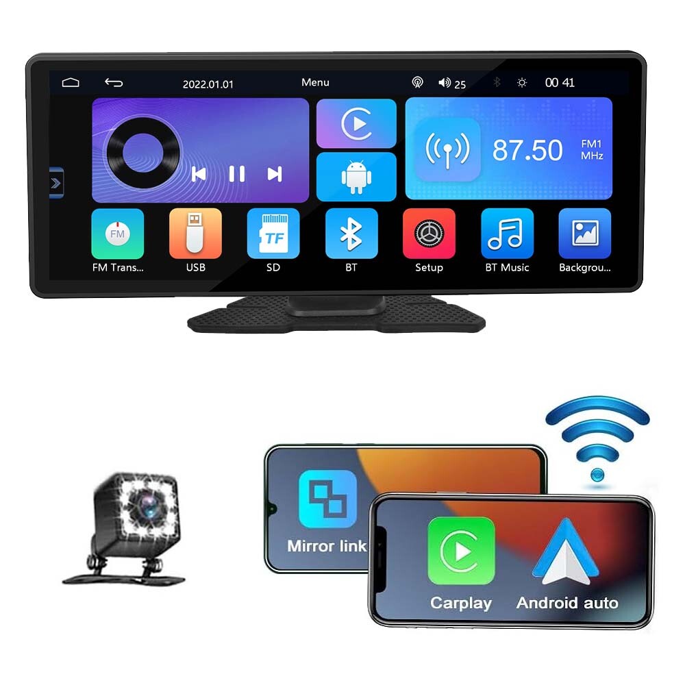 10.26inch HD Touch Screen Car Portable Wireless Apple CarPlay Android Auto Radio