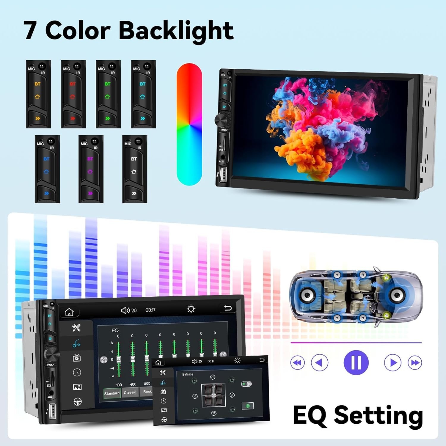 UNITOPSCI 2026 Wireless Apple CarPlay Car Stereo,Wireless Android