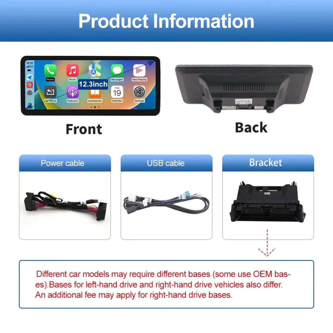 Wireless Carplay/Android Auto 12.3 inch Touch screen for Mercedes Benz NTG4.5