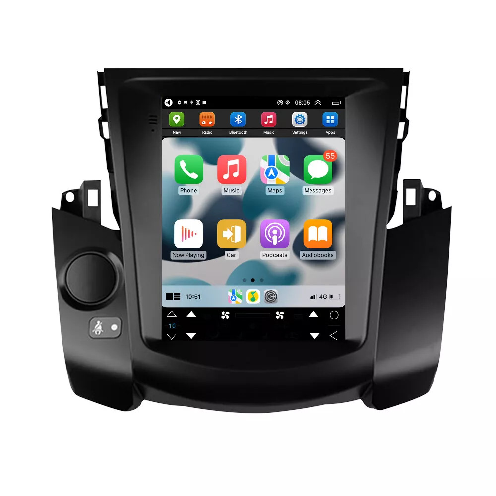 Tesla Screen Android 13 Car Radio GPS Player Stereo For Toyota RAV4 2008-2012 BT