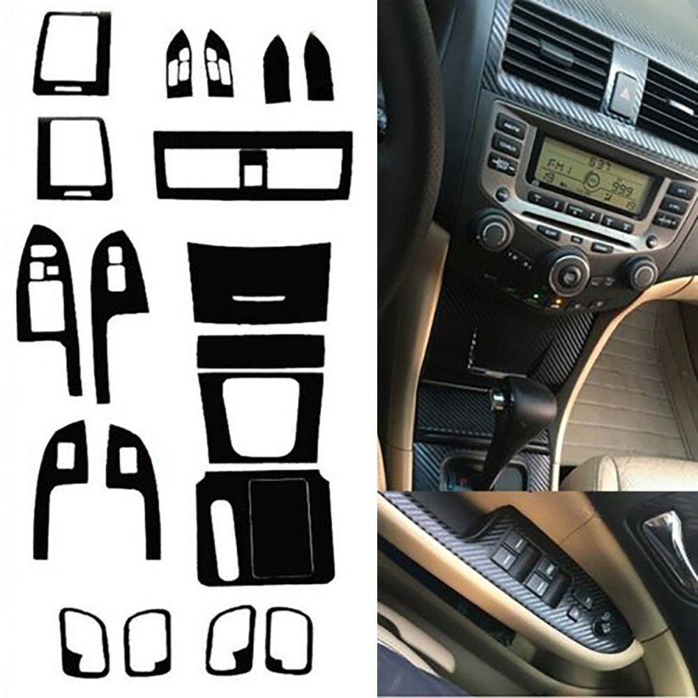 Interior Center Console Carbon Fiber Molding Sticker Decals For Accord 7th