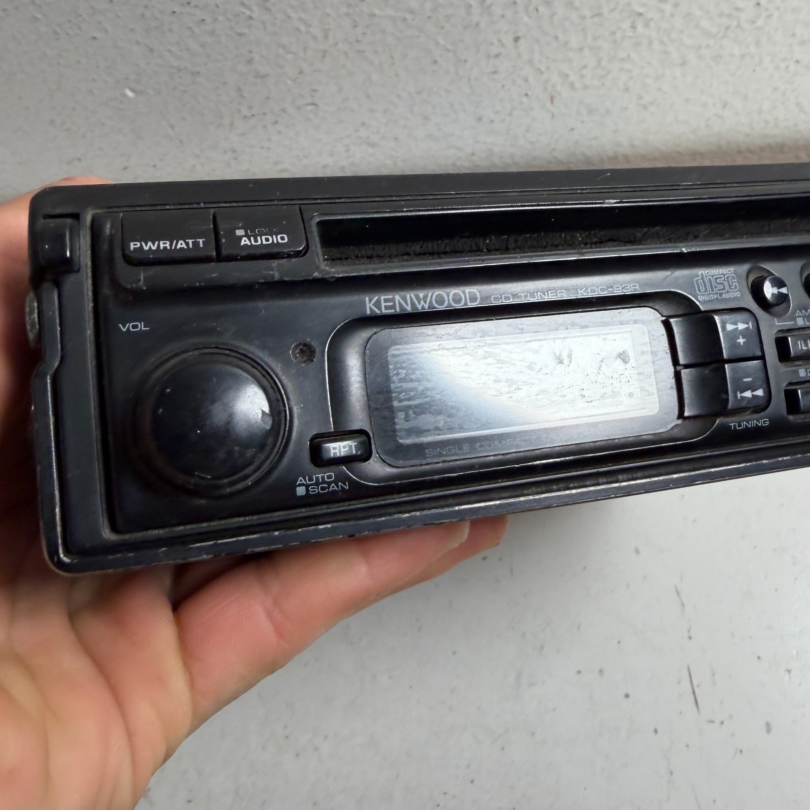 Kenwood KDC-93R Black Wired Compact AM/FM Radio In-Dash Digital CD Player