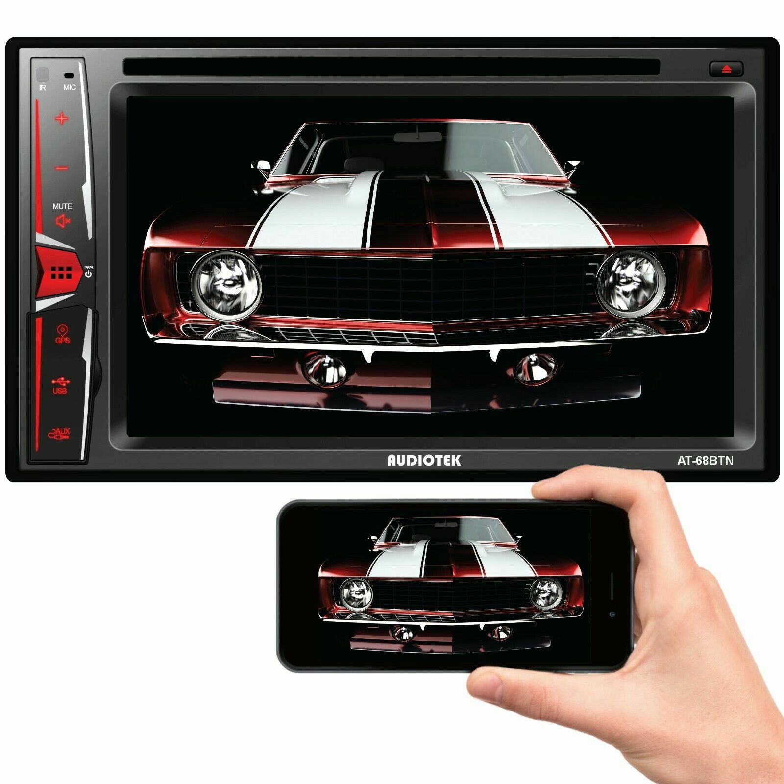 Audiotek 6.2″ Touch Screen Car Mirror Link +4x Pioneer TS-F1634R 6.5″ Speakers