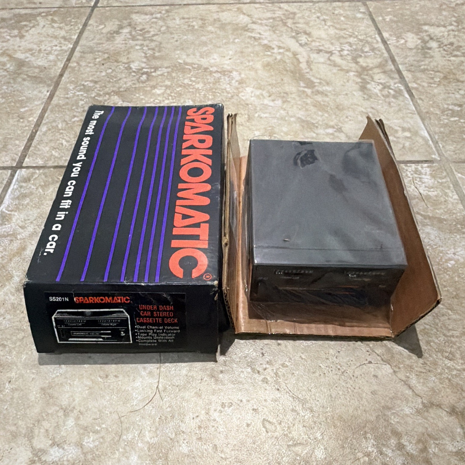 Sparkomatic SS201N Under-Dash AM/FM Cassette Car Stereo Player