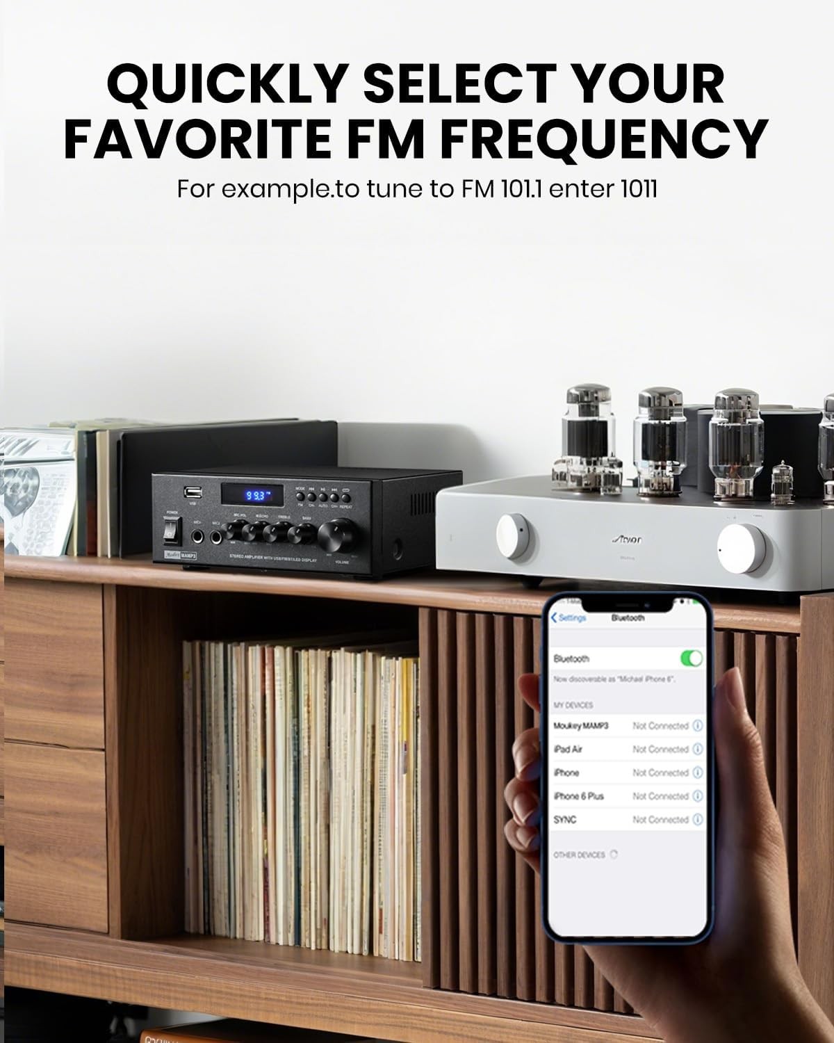 MAMP3 2.0 Channel 300W Bluetooth 5.3 Home Audio Stereo Amp USB FM RCA US