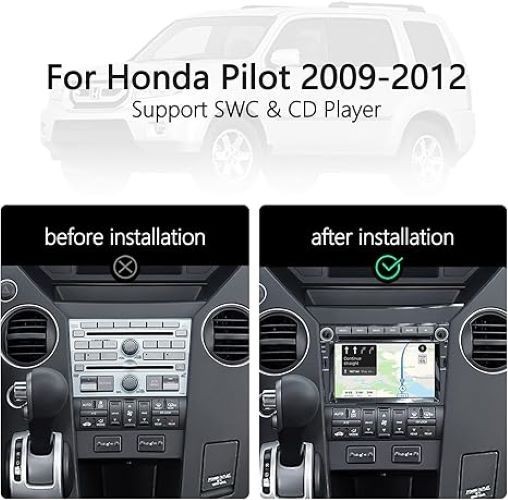 For 2009-2013 Honda Pilot Android 13 Car Stereo Radio Apple Carplay AHD GPS Navi