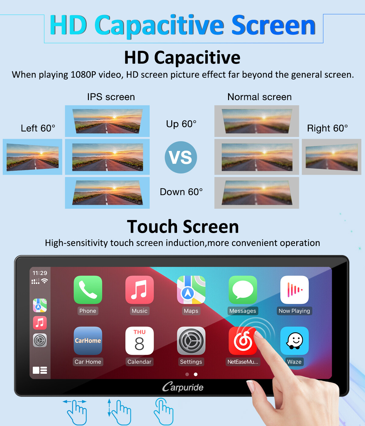 Carpuride 10.3 Inch Car Stereo Apple Carplay Android Auto Radio Receive Car Play