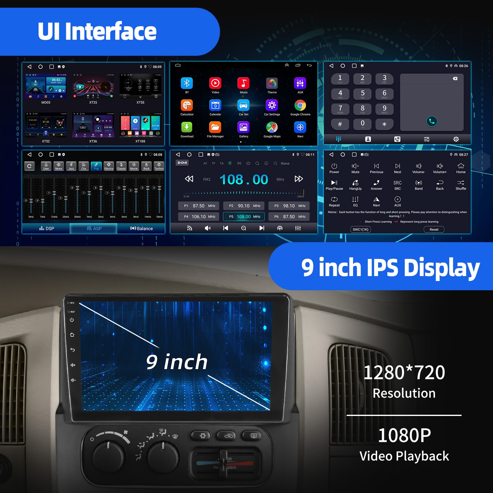 2+32G Car Stereo Radio Android 14 Carplay For 2002-2005 Dodge Ram 1500 2500 +DVR