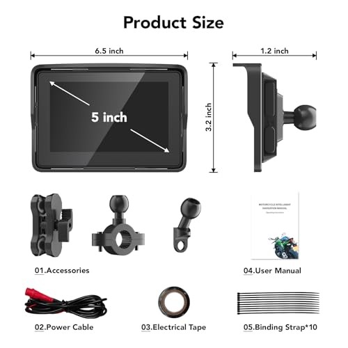 Motorcycle Carplay Screen, Wireless CarPlay & Android Auto for Motorbike,