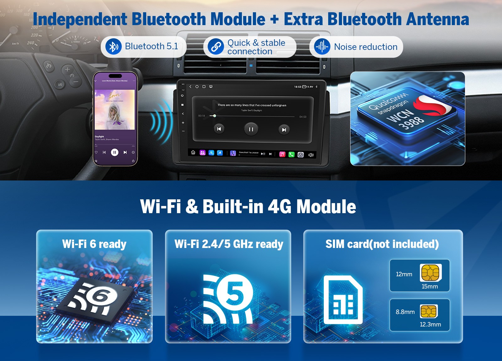 9″ QLED 6+64 Android 13 Car Stereo for BMW E46 330i 325i CarPlay GPS Navigation
