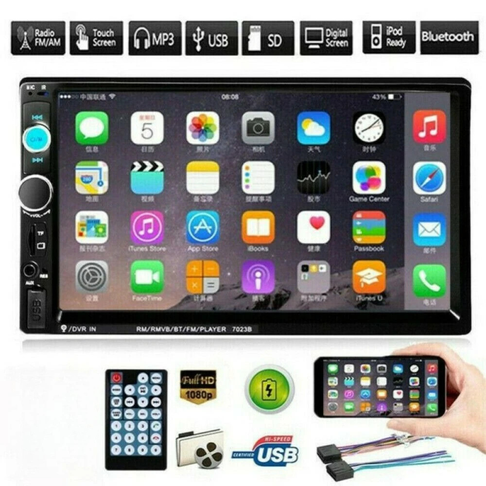 New 2Din car radio car stereo 7″ touch screen MP5 player FM mirror link player,