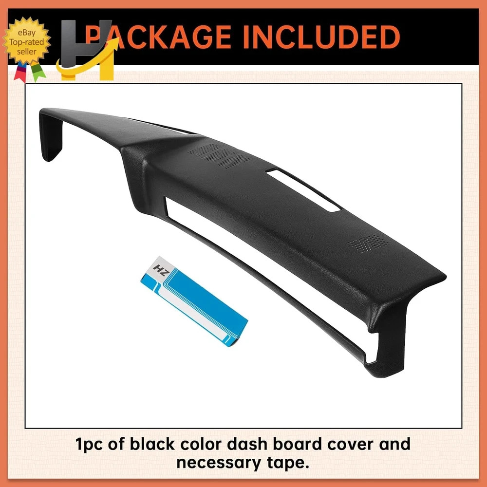 Black Dashboard Cover Compatible with 1981-1991 Chevrolet GMC C/K/R/V