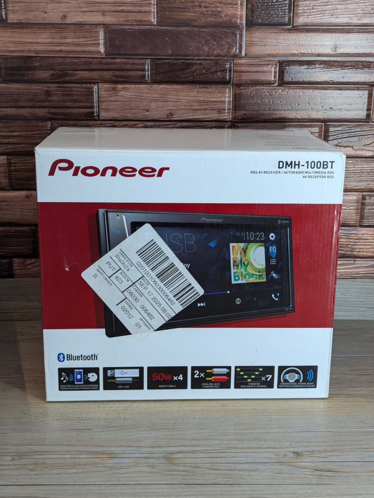 Pioneer DMH-100BT Bluetooth Car Digital Media Receiver 6.2 Inch WVGA Display