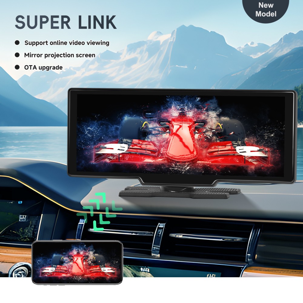 10.26′ 4K Touch Screen Wireless Apple CarPlay Android Auto Car Radio FM Universa