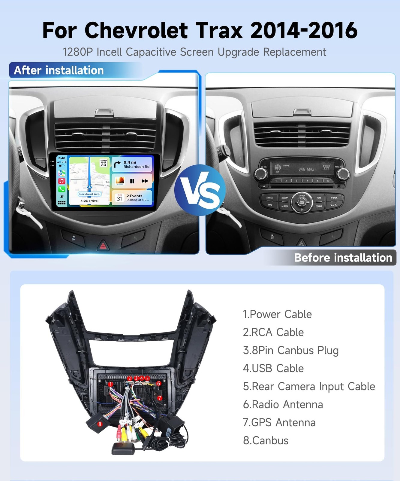 4G+64G Android Car Radio for Chevrolet Chevy Trax 2014 2015 2016 Car Stereo R…