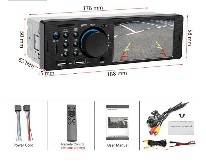 MP5 Car Player With Camera 4.1 Inch Screen