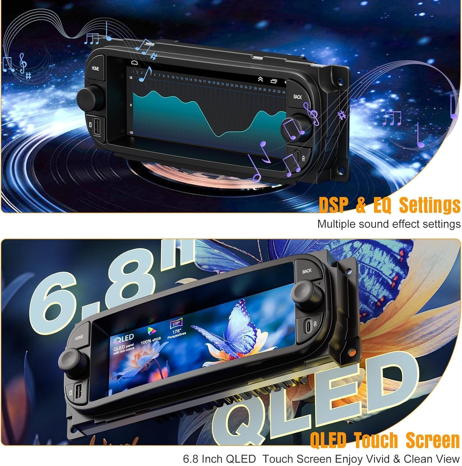6.8″ QLED Touch Screen Car Radio for Dodge RAM 2002 2003 2004 2005 2006, for …