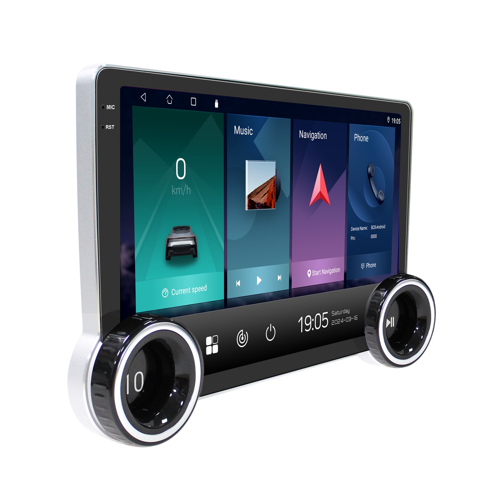 10.1″ 2 Din Touch Screen Stereo Bluetooth Radio Apple Carplay Android Auto + Cam