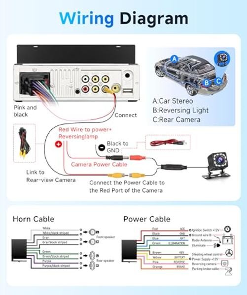 6.86 Inch Single Din Car Stereo Wireless Carplay Android Auto, 1 Din Touch