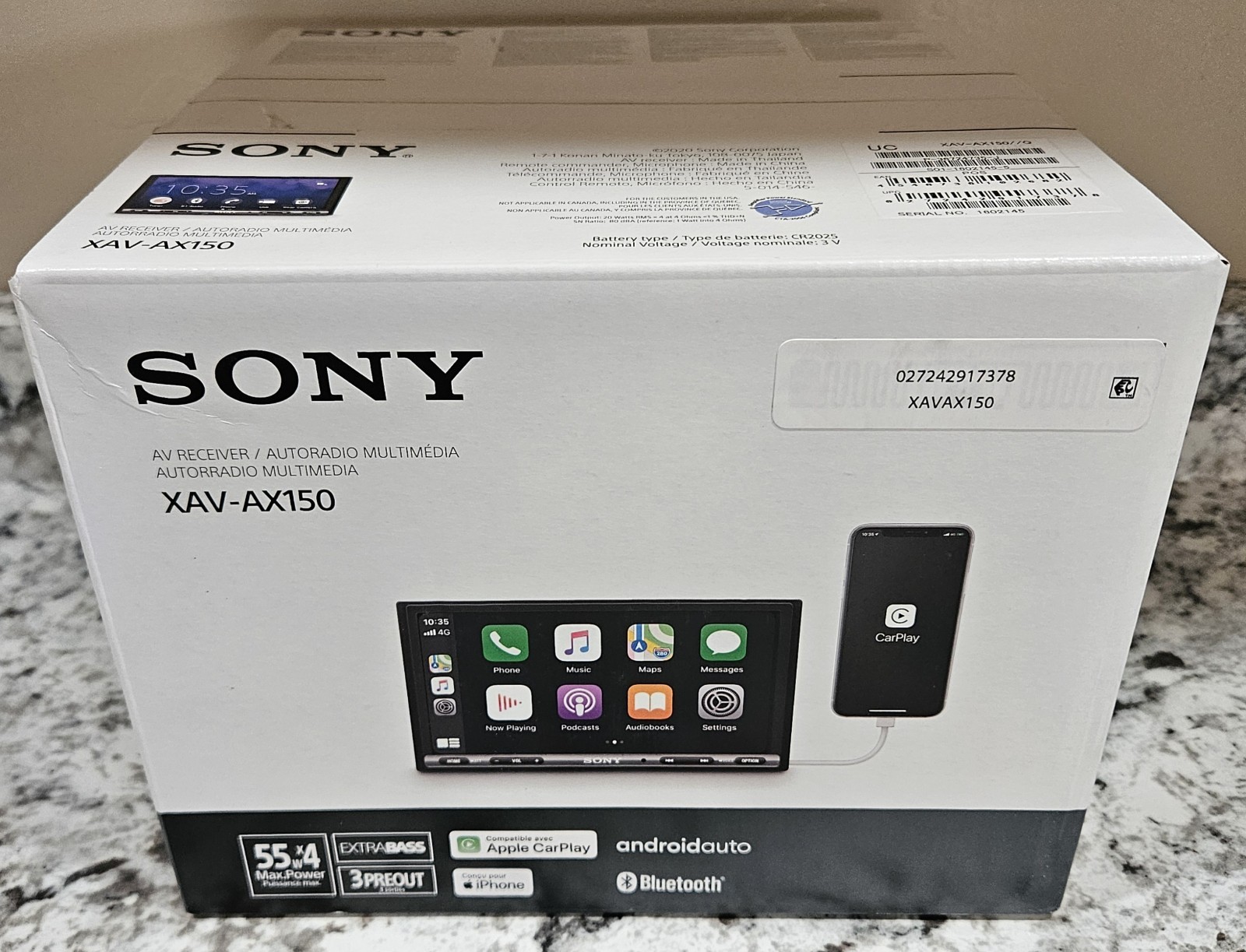 SONY XAV-AX150 6.95″ Apple CarPlay Android Auto AV Digital Media Receiver NEW