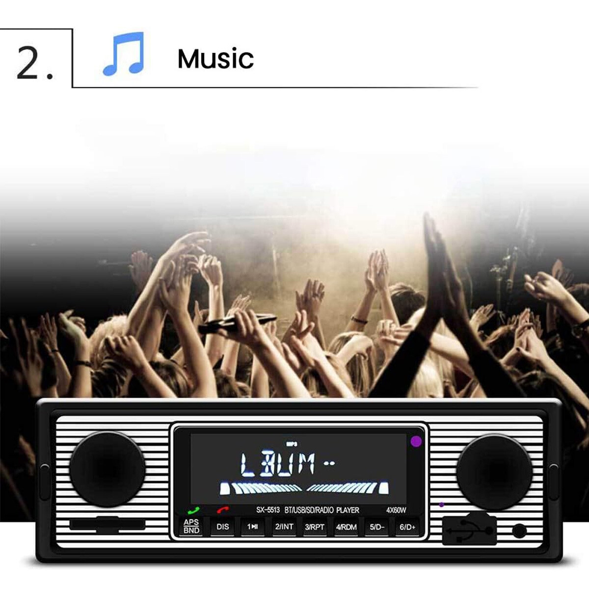 Bluetooth Car Stereo Retro Car FM Radio Smart MP3 Player Auto FM Radio Receiver