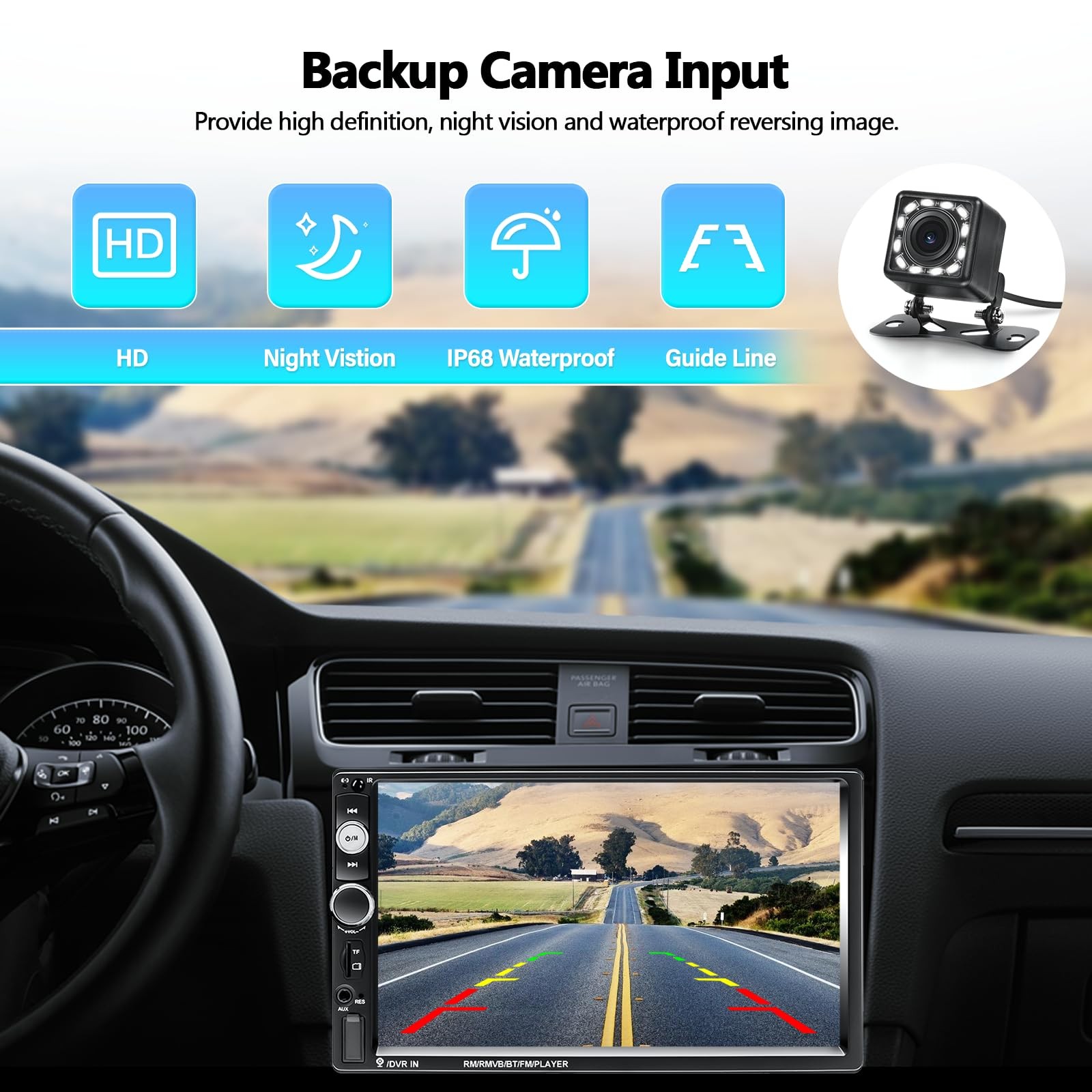 Radio De Pantalla Tactil Với Soporte De Volante Y Camara De Reversa Pro