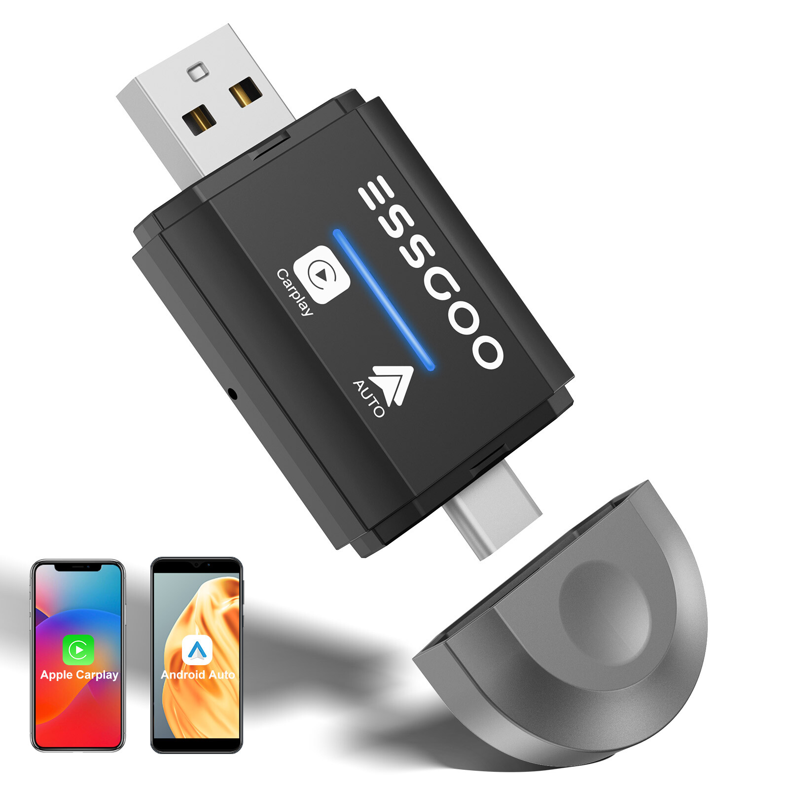 2025 Wireless Car Play Adapter For iPhone Apple Android Carplay Dongle Plug&Play