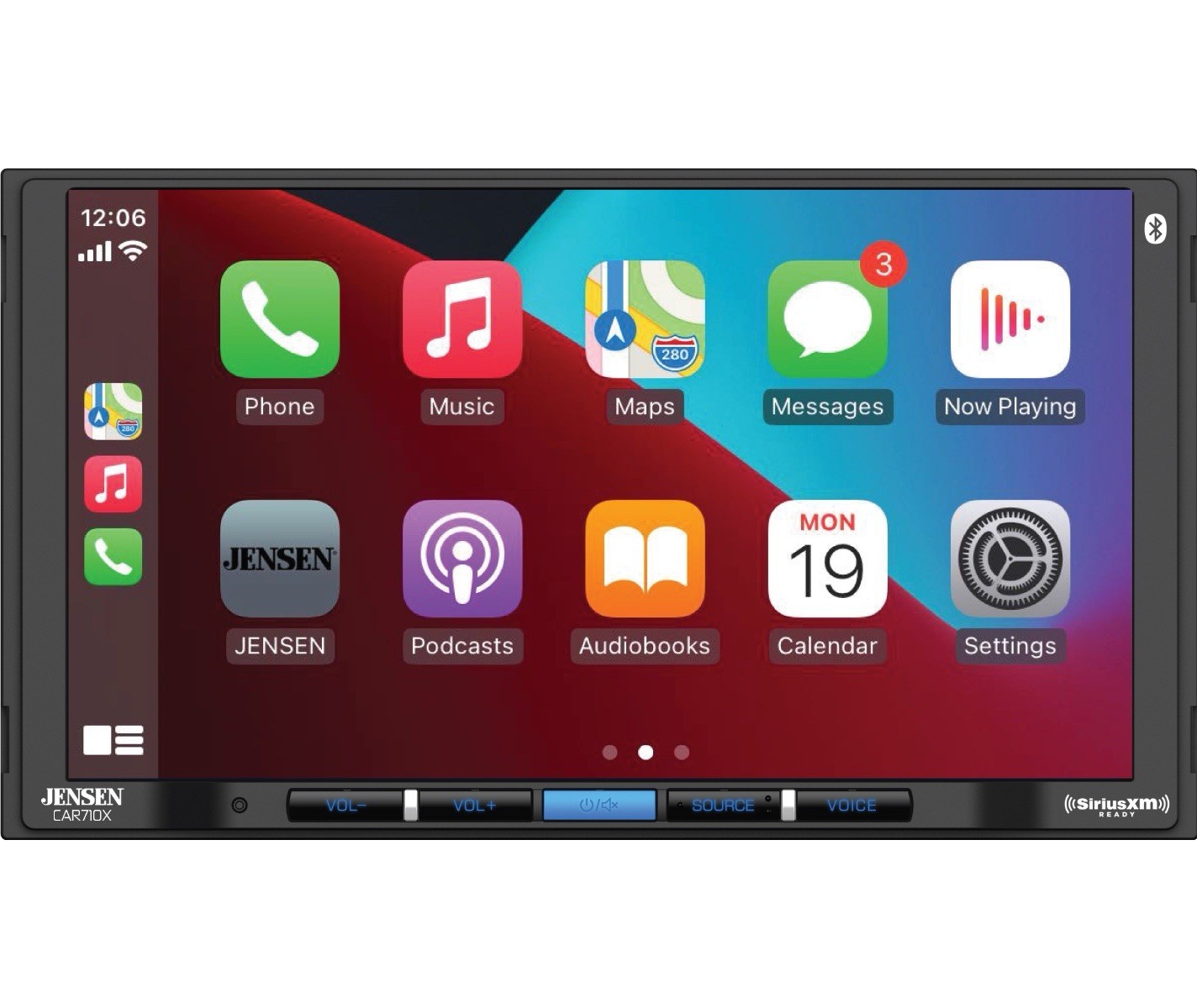 Jensen CAR710 RB 2 DIN Digital Media Player Bluetooth Apple CarPlay Android Auto