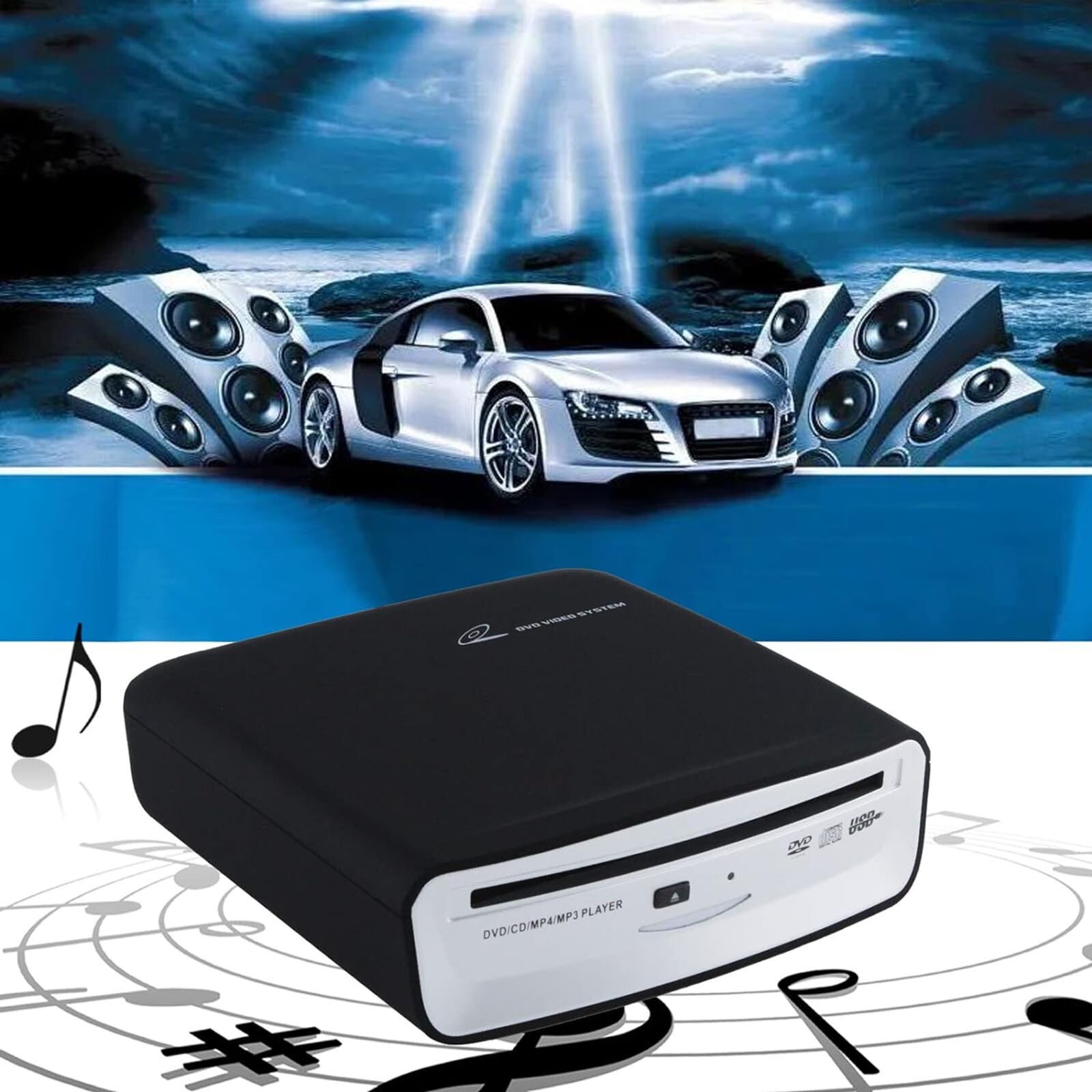 Portable Universal CD Player for Car with USB Port AUX Port Usb External CD New