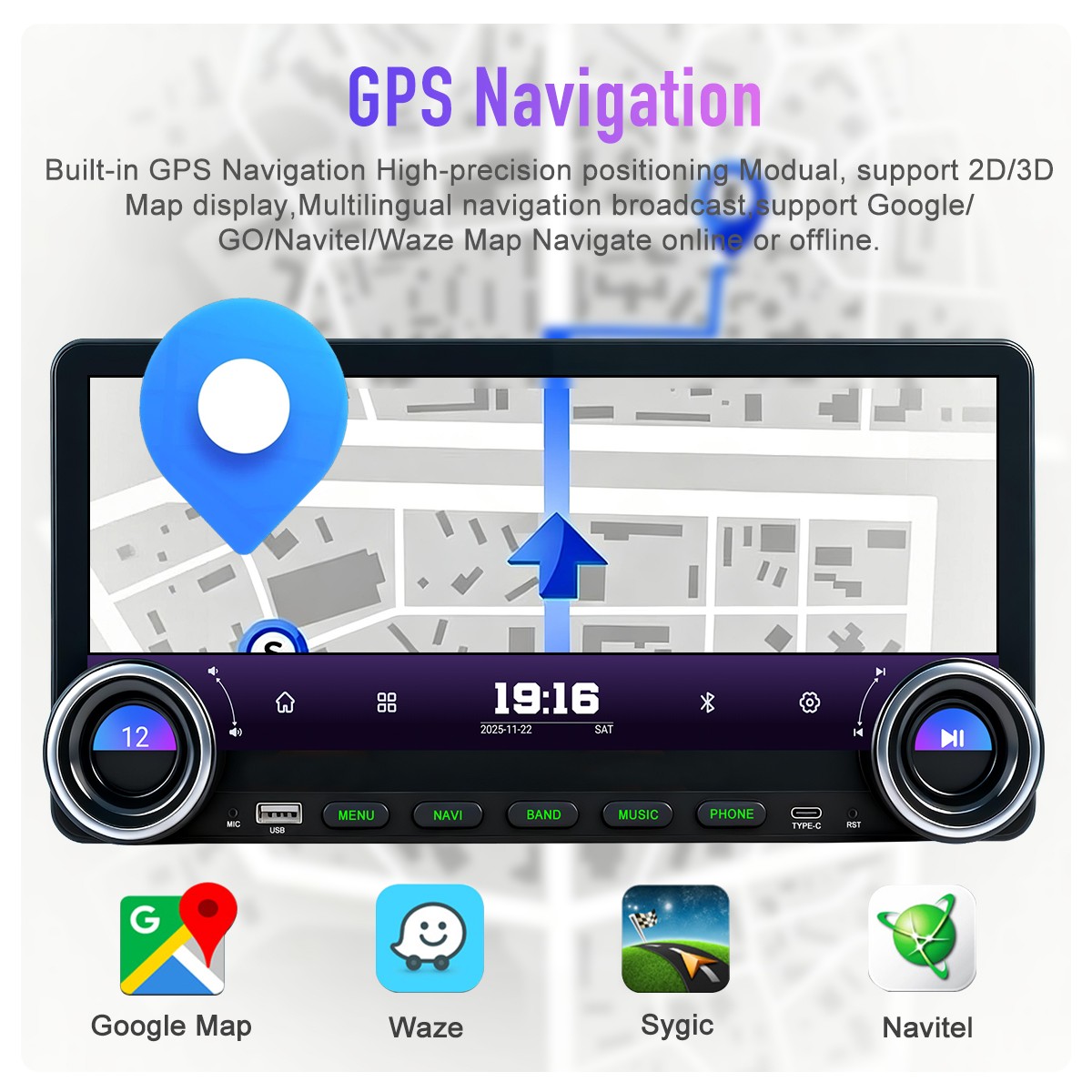 12.3” Car Radio Stereo Android 15 4G Lte DSP Carplay Screen GPS Navi BT 8+128GB