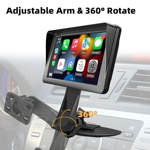 Extended Arm CD Slot Mount for CarPlay Screen Adjustable 360° Rotating