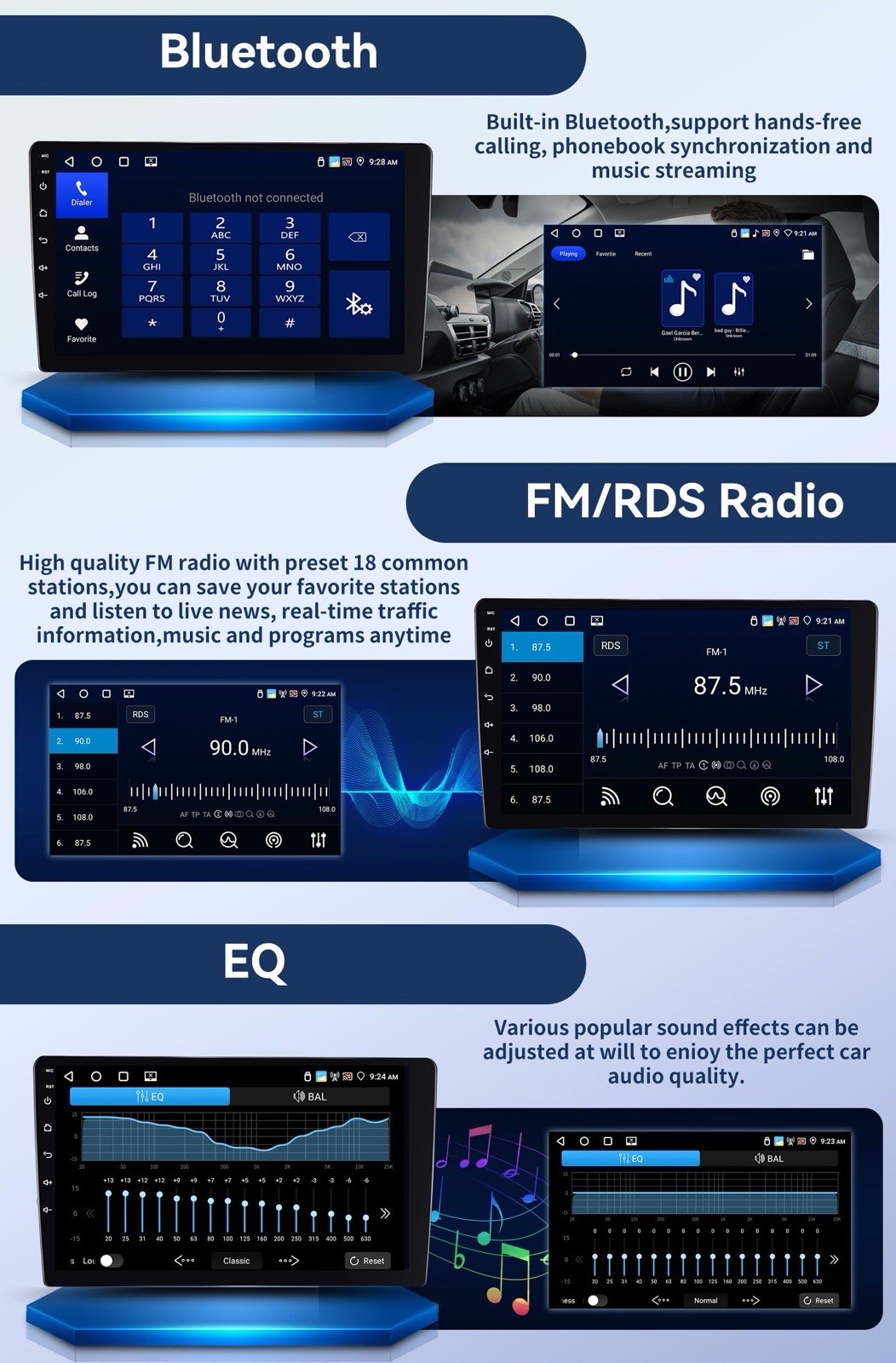 4Core 64GB Android 13 Radio for 2007-2013 Chevy Suburban Tahoe Silverado 9”