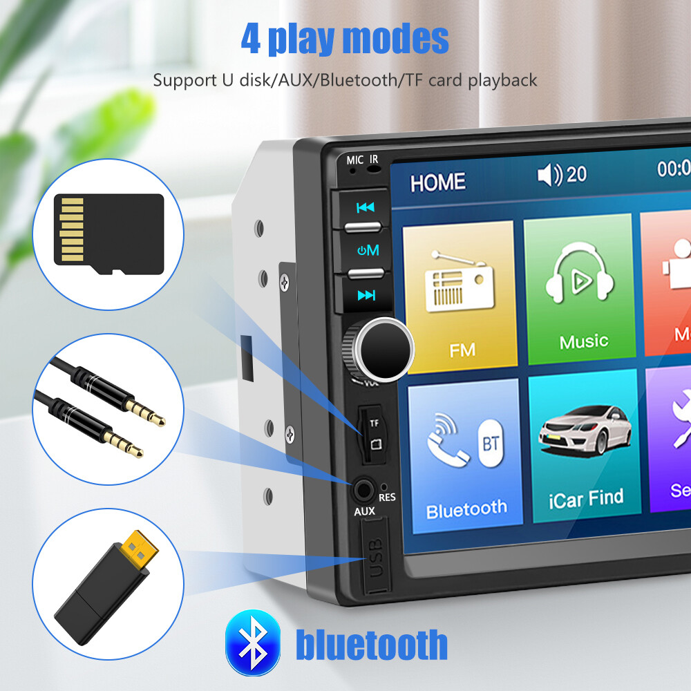 Pantalla Radio Para Carro Auto FULL HD Con Camara De Reversa Retroceso Bluetooth