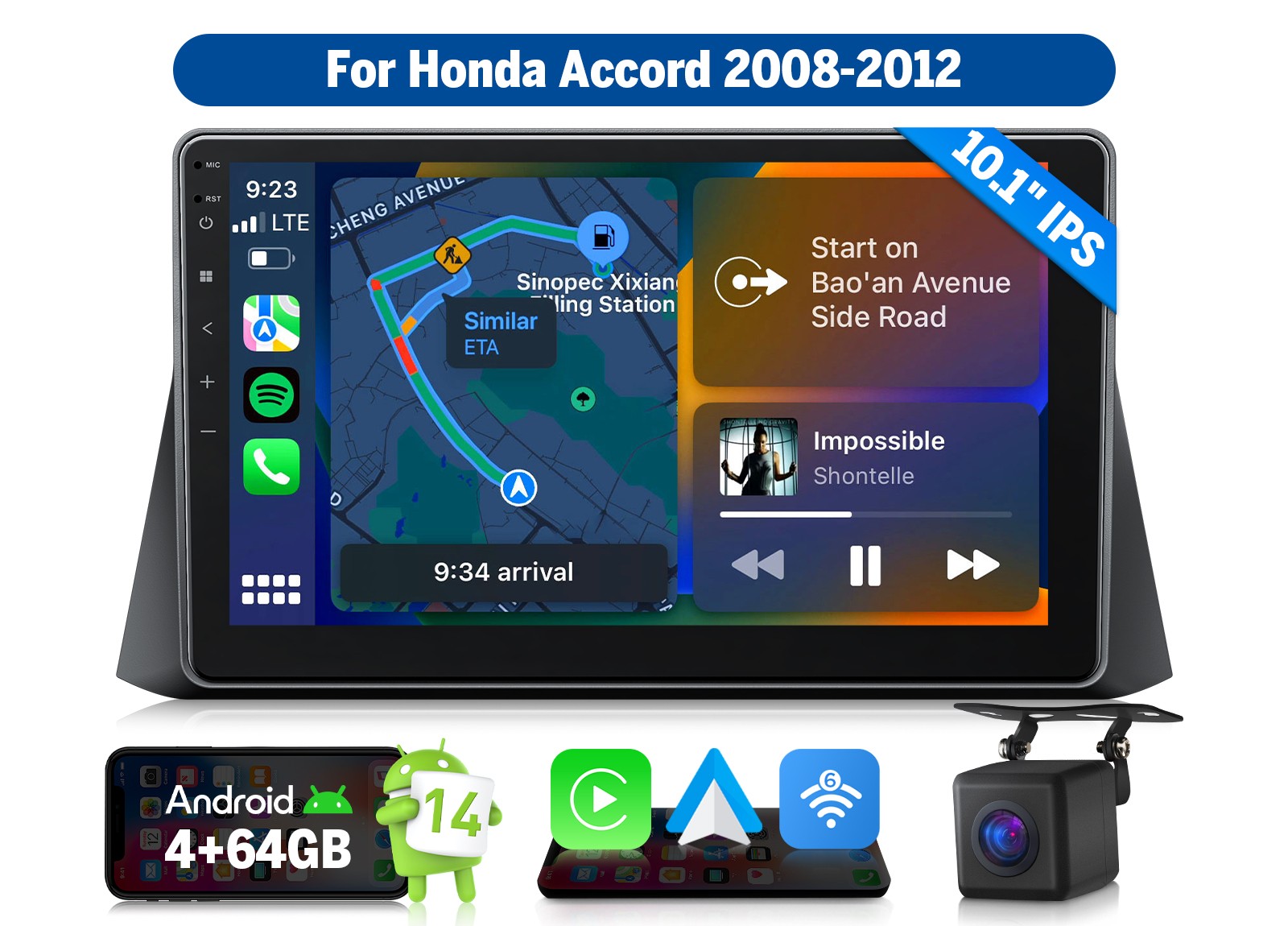 HAC2X7A For Honda Accord 2008-2012 Android 14 Car Stereo 4+64G CarPlay Head Unit
