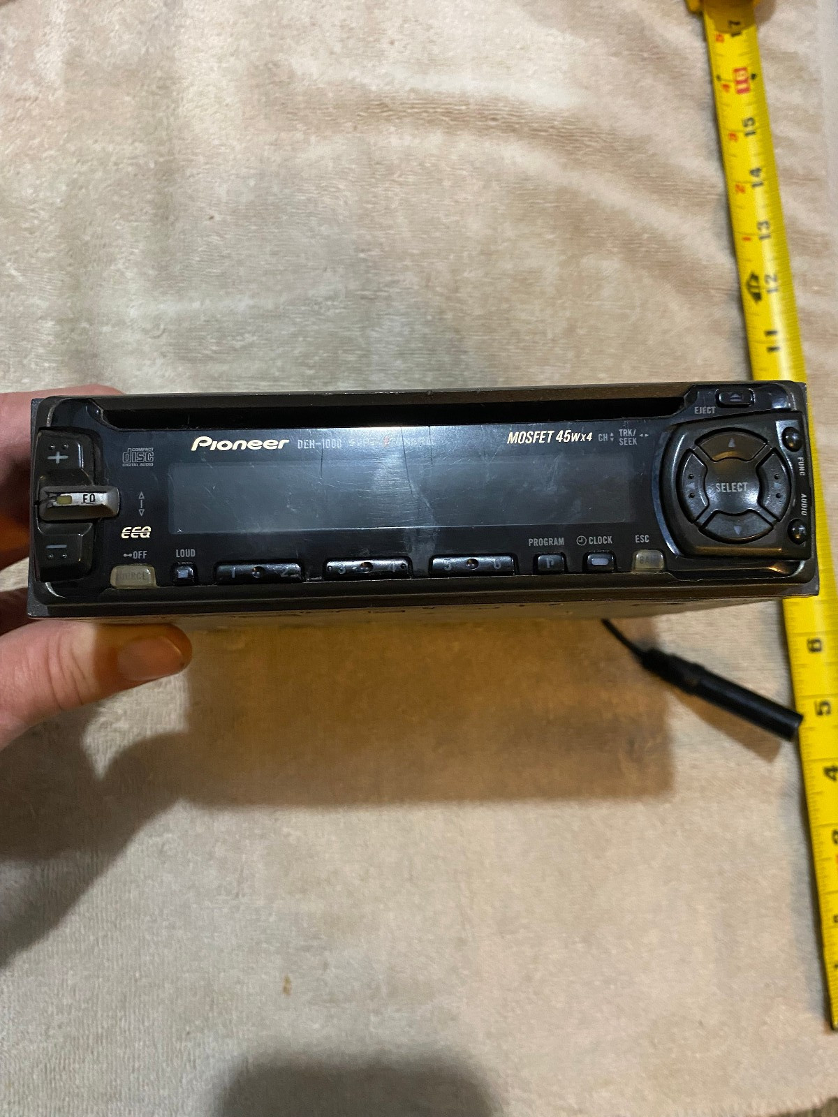 Vintage Pioneer Car Cd Player DEH-1000 Mosfet 45wx4 Untested